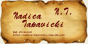 Nadica Tapavički vizit kartica
